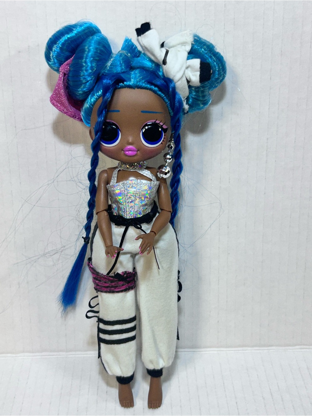Kids Fashion Doll with Blue Hair and White Outfit